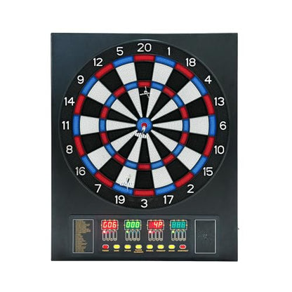 Electronic Dart Board for Adults Kids Dartboard Electronic Scoreboard with 27 Games & 243 Variations for 16 Players Electric Dartboard with 12 Soft Darts 100 Dart Heads, 4 LED Displays
