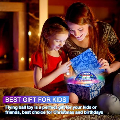 2 Pack-2025 Upgraded Flying Orb Ball Toy, Hover Boomerang Ball Spinner Mini Drone - Magic Floating Galactic Fly Spinning Orb, for Boys Girls and 6-12 Age Kids - color: Blue+red