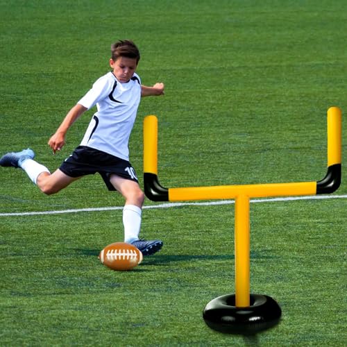 Zhanmai Inflatable Jumbo Football Set Inflatable Football Goal Post with Beach Ball Target Goal Post Ball or Outdoor Sport Summer Beach Pool Party Games Accessories for Practice and Fun