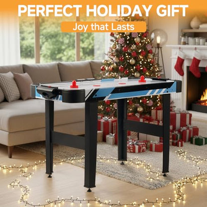 48” Air Hockey Table for Adults – Full-Size Arcade Game Table with LED Electronic Scoreboard, 2 Pushers & 2 Pucks, Sturdy MDF Frame for Home, Office & Game Room