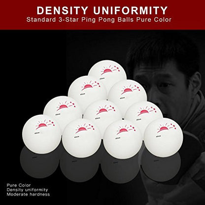Vbest life Ping Pong Balls with Box, 60 Pcs 3-Star Table Tennis Ball Ping Pong Balls for Competition Training Entertainment - color: White