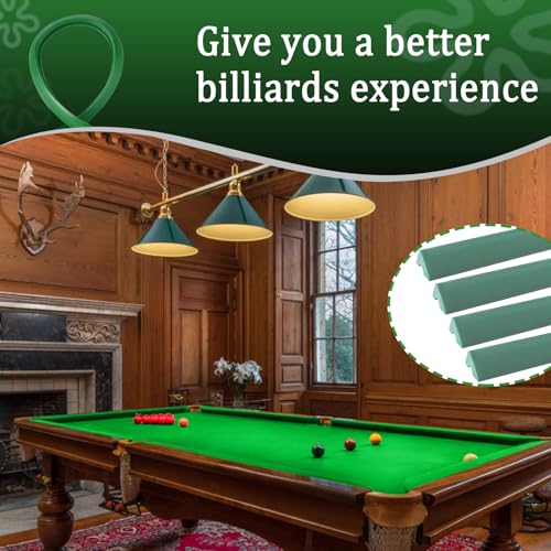 Podoy 8ft Pool Table Replacement Kit, Pool Table Bumpers (Set of 6) with Felt Cloth/Cushion Facings (Set of 12) for Billiard Rail Rubber Bumpers Home & Pro Use Billiard Rail & Pocket Accessories - color: GREEN WITH CLOTH