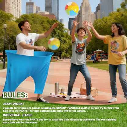 Granny Pants Yard Game, Granny Pants Outdoor Party Game Granny Pants Outdoor Game with Bouncy Balls and Pump Fun Family Reunion & Adult Yard Games for Groups - color: 2 Red+Blue