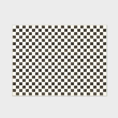 EVERGRACE Checkered Plaid Area Rug 9x12, Soft Fuzzy Faux Wool Rugs Washable Anti Slip Rugs Large Rug Carpet for Entryway Bedroom Living Room Hallway Kitchen and Laundry Room, Black and White - color: Black, size: 9' x 12' (Rectangular)