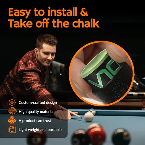 Beer City Billiards Pro Series Circle Pool Chalk Holder - for Use with TAOM Pyro or TAOM V10 Chalk - style: Circle w/TAOM V10 Chalk (Green)