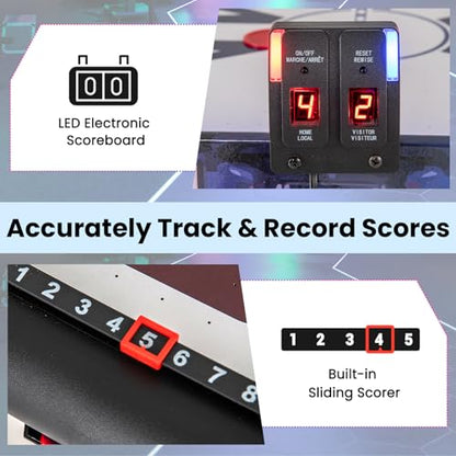 KOTEK 54 Inch Air Hockey Table, Light-Up Table Hockey with Digital Led Scoreboard & Powerful 12V Motor, Hockey Table Game for Game Room, Home & Office, Includes 2 Pucks & 2 Pushers
