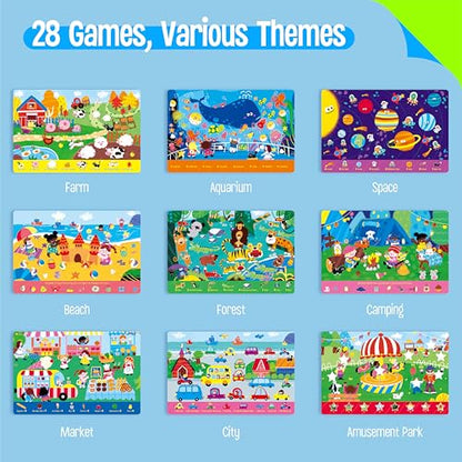 SpriteGru 28 Dry Erase Activities Book, Reusable & Erasable Game Pad, Explore and Find Games Interesting Educational Toy and Learning Tool for Road Trip Airplane Travel - style: Explore & Find