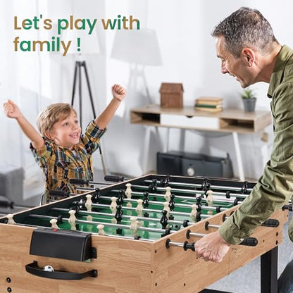 10-in-1 Foosball Table, 48" Combo Game Table - Ping Pong, Air Hockey, Pool, Soccer - All-in-One Game Table with Accessories for Indoor Outdoor Game Rooms and Family Game