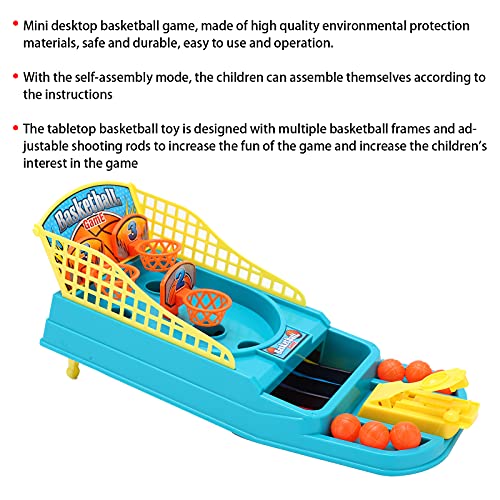 Chrees Desktop Finger Basketball Shooting Prop, 2 Player Mini Tabletop Basketball Hoop Game Compact Plastic Sports Games for Family Interactive Birthday Christmas Party