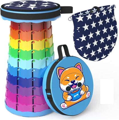 Alevmoom Folding Stool, Adjustable, Portable, Lightweight, Safety and Stability, Multi-Application - color: Puppy