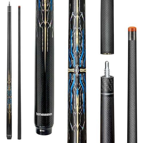 HomeSeason Glass Fibre Pool Cue Stick 58" Billiard Cue Sticks Professional Low Deflection Pool Sticks - color: A