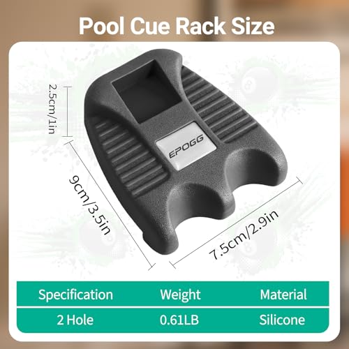Cue Rest - Portable Weighted Billiard Cue Rack with Chalk Holder (2 Holes) - style: 2 Holes
