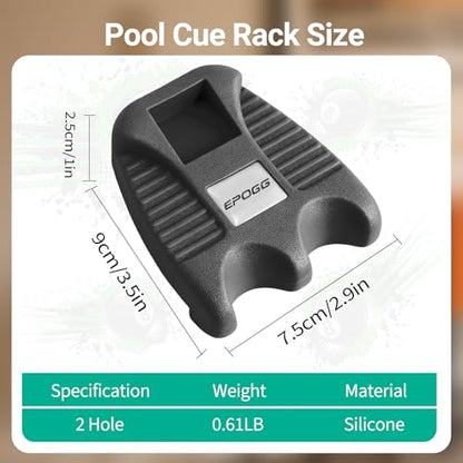 Cue Rest - Portable Weighted Billiard Cue Rack with Chalk Holder (2 Holes) - style: 2 Holes