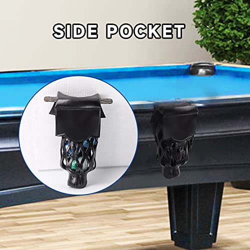 GSE Games & Sports Expert Set of 6 Heavy Duty PU Leather Billiard Pool Table Pockets, Billiard Pool Table Accessories (Several Colors & Styles Available) - color: Black - Smooth
