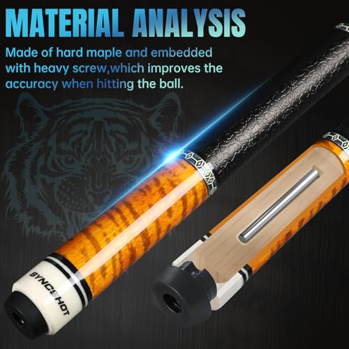 Carbon Fiber Pool Cue Stick 58" Professional Pool Sticks for Adults Full Carbon Technology Tacos De Billiar Low Deflection Billiard Pool Table Cues 3 Colors Available - color: pool cues orange set