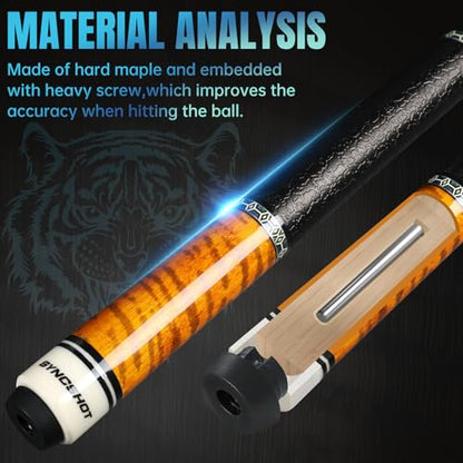 Carbon Fiber Pool Cue Stick 58" Professional Pool Sticks for Adults Full Carbon Technology Tacos De Billiar Low Deflection Billiard Pool Table Cues 3 Colors Available - color: pool cues orange set