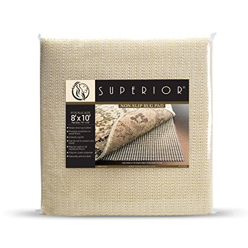 Superior Area Rug Pad, Non-Slip, Non-Skid, Floor Protector, Table Runner, Hardwood And Tile Floors Padding, Washable, Place Mats, Gripper Mat, Slide Stoppers, Rubber Rug Grip, 8' x 10', Cream - size: 8' x 10' (Rectangular)