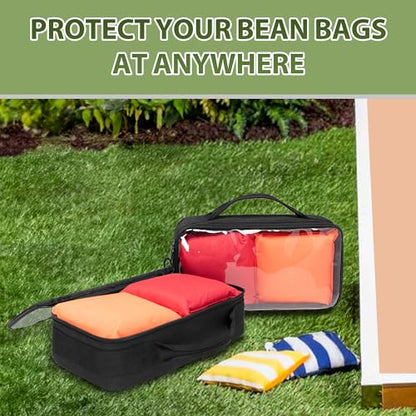 Goburos Cornhole Bag Carry Case Holds 8 Bean Bags, Portable Carrier with Handle for Men and Women, Black