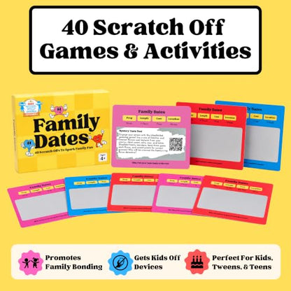 Happy Duo Family Dates 40 Scratch Off Cards – Summer Activities for Kids & Tween from Kids – Family Games for All Ages