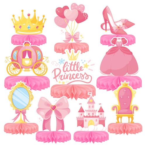 Princess Birthday Party Supplies - Princess Themed Honeycomb Centerpiece ，Table Decorations for Princess Themed Birthday Party Decorations - style: Princess