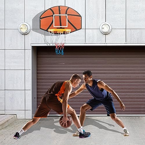 Goplus Wall Mount Basketball Hoop, 26" x 17.5" Indoor Outdoor Basketball Games w/Large Shatter-Proof Backboard, Anti-Tear Net, Door Wall Mounted Basketball Playset for Backyard