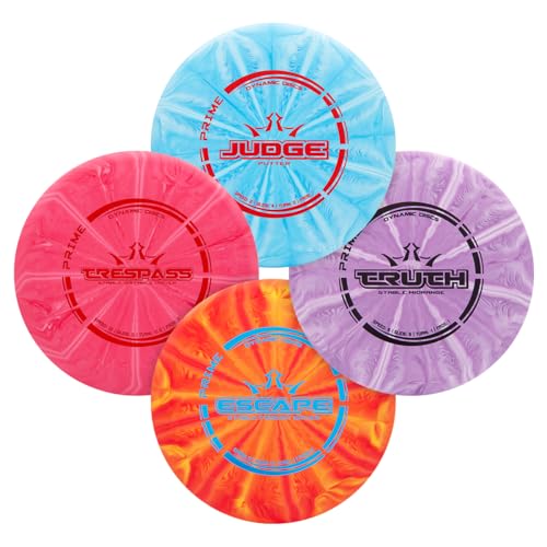 Dynamic Discs Prime Burst 4-Disc Golf Starter Set | Includes Putter, Midrange, Fairway & Driver | Golf Discs Set for Beginners | 170-176g | Beginner Pack for Amateurs - size: 4 Pack