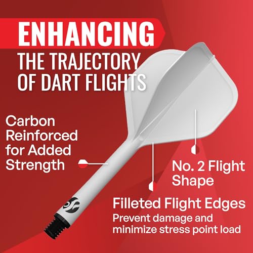 Shot! Darts Flight Deck One Piece Dart Flight and Shaft System, Reduced Deflections, Standard Shaped Flight (350 Micron) Available in Set of 3 - color: White, size: Medium