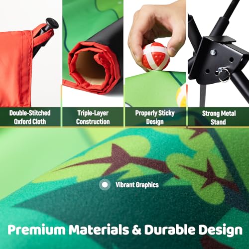 Golf Chipping Game Set: Portable Indoor & Outdoor Sticky Golf Games Fun, Family Backyard Yard Golf Target Game Set (Golf Club Not Included) - color: Green