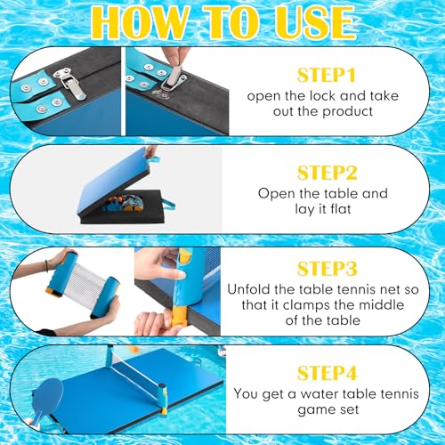 WinnerWhy 2026 Upgrade Heavy Duty Pool Table Tennis Floating Set Foldable Portable High Elasticity Table Tennis Floating Double Layer for Pool Game