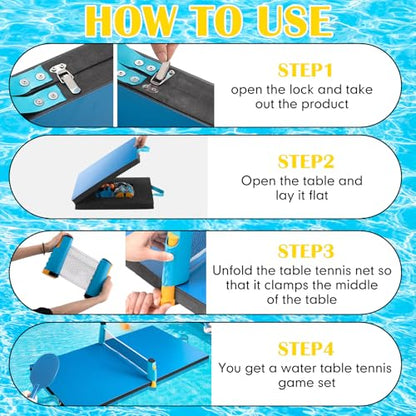 WinnerWhy 2026 Upgrade Heavy Duty Pool Table Tennis Floating Set Foldable Portable High Elasticity Table Tennis Floating Double Layer for Pool Game