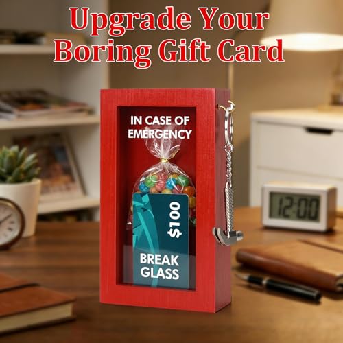Funny Office Emergency Box w/Hammer, Break in Case of Emergency Box, DIY Stress Relief Gag Gift for Coworker, Desk Decor & White Elephant Gift for Friends, Coworkers & Family, Money Gift Idea - style: Regular Emergency Box