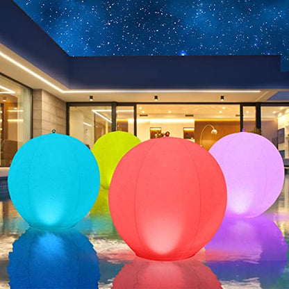 Floating Pool Lights Solar Powered,Blibly 14 inch Pool Lights that Float, Inflatable Waterproof Led Balls, Solar Floating Light for Outdoor Swimming Pond Garden Lawn Party Decor (4 Pack) - size: 4Pack