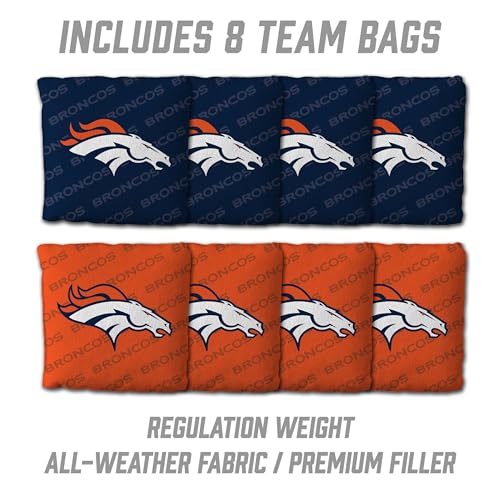 YouTheFan NFL 2' x 4' Slogan Series Professional Wood Cornhole Game with Logo Bags - color: Denver Broncos