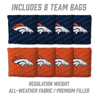 YouTheFan NFL 2' x 4' Slogan Series Professional Wood Cornhole Game with Logo Bags - color: Denver Broncos