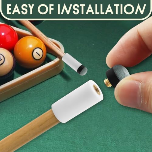 Jiozermi Billiard Cue Tips Replacement with Ferrules, Screw On Pool Stick Tips, Leather Cue Tips Kit for Cue Stick Repair - size: 12mm（20 pack）
