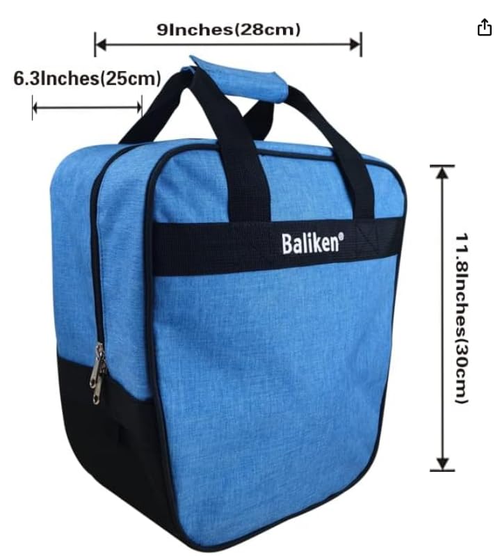 BALIKEN Bowling Single Tote Bag, Durable, Compact and Stylish Durability Easy to Carry Holds One bowling ball - color: Blue