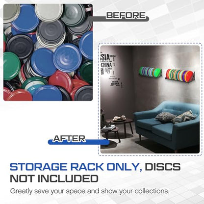 Weysat 1/2 Pack Disc Golf Storage Rack Wall Mount Disc Golf Accessories Organizer Rack Holder Basket Shelf for Home Garage - style: Metal