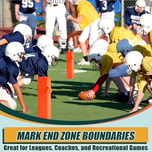 Football End Zone Pylons,18" x 4" x 4" Sand Weighted Anchorless Football Pylons Field Markers, Football Pylons Football Accessories for Sports Game Training - style: 2Pcs