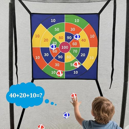 Trampoline Dart Board Game - Sticky Ball Target Toy Set, Interactive Trampoline Sticky Ball Games,Outdoor Indoor Party Game for Kids Adults Backyard Birthday Neighborhood Use