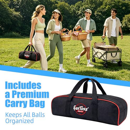 Bocce Ball Set for Backyard Lawn Beach Outdoor Games, Complete with 8 Solid Resin Bocci Balls, Pallino, Measuring Rope & Carry Bag, Multicolor for 2-8 Players (100mm)