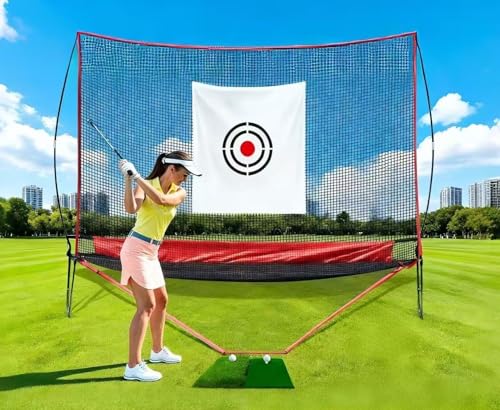 Professional Golf Practice Net - 10x8FT Large Backyard Hitting Net & Automatic Ball Return Design for Outdoor Driving Range Adults Training