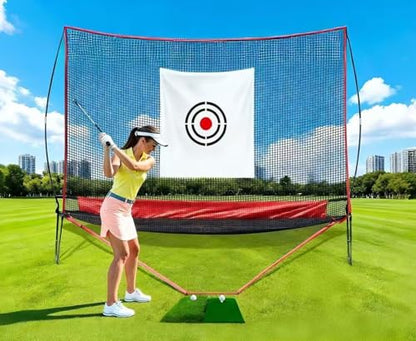 Professional Golf Practice Net - 10x8FT Large Backyard Hitting Net & Automatic Ball Return Design for Outdoor Driving Range Adults Training