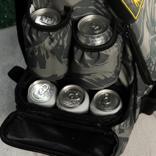 STAR FRAME Beast Disc Golf Bag With Cooler | 25+ Disc Frisbee Golf Backpack | 3-Can Insulated Cooler | Light Durable Gray Men Women Disc Golf Bag | Huge Storage & 12oz Can Holders - color: Gray