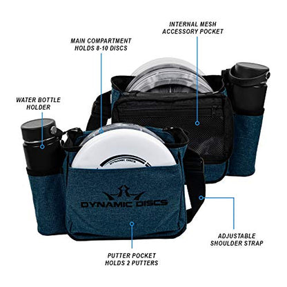 Dynamic Discs Cadet Disc Golf Shoulder Bag | Small Disc Golf Bag, 10-12+ Discs Capacity | Great for Beginners | Lightweight & Durable | Sling over Shoulder to Carry Easily - color: Midnight Blue