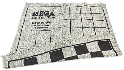 Checkers and Backgammon Giant 3 in 1 Checkers and Mega Tic Tac Toe Reversible Rug - Indoor/Outdoor Jumbo Board Games for Family Fun Parties