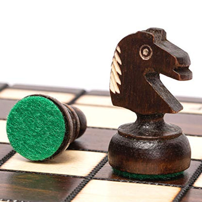 Husaria European International Chess Wooden Game Set, King's Classic - 11.3-Inch Small Size Chess Set with Folding Board and Felt Bottom Chessmen - size: 11.3 Inch Classic