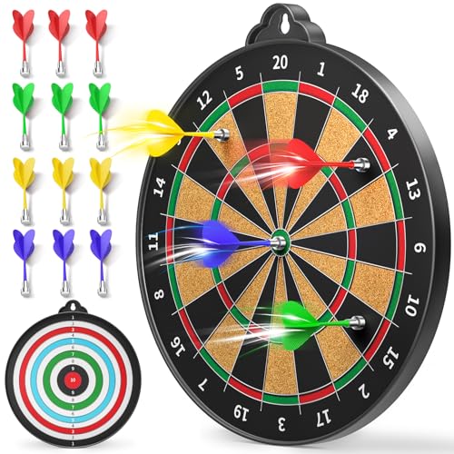 Magnetic Dart Board for Kids Indoor Outdoor Kids Games and Party Games, Christmas Birthday Gifts Toys for Boys Age 3-12 - style: Black