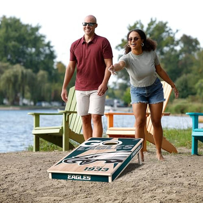 YouTheFan NFL 2’ x 4’ Professional Wood Cornhole Game with Logo Bags