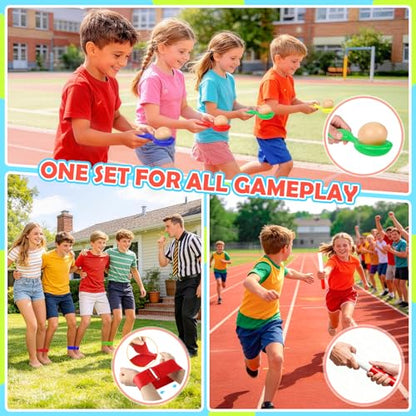 77 Pcs Potato Sack Race Bags, 8-in-1 Outdoor Carnival Games for Kids and Adults, Bean Bags Ring Toss, Tug of War Rope, Megaphone, Field Day Games for Lawn, Backyard, School, Birthday, Family, Beach