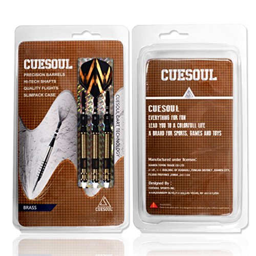 CUESOUL Soft Tip Darts Set Plastic Tip with Dart Case - color: 16g-Brass-072